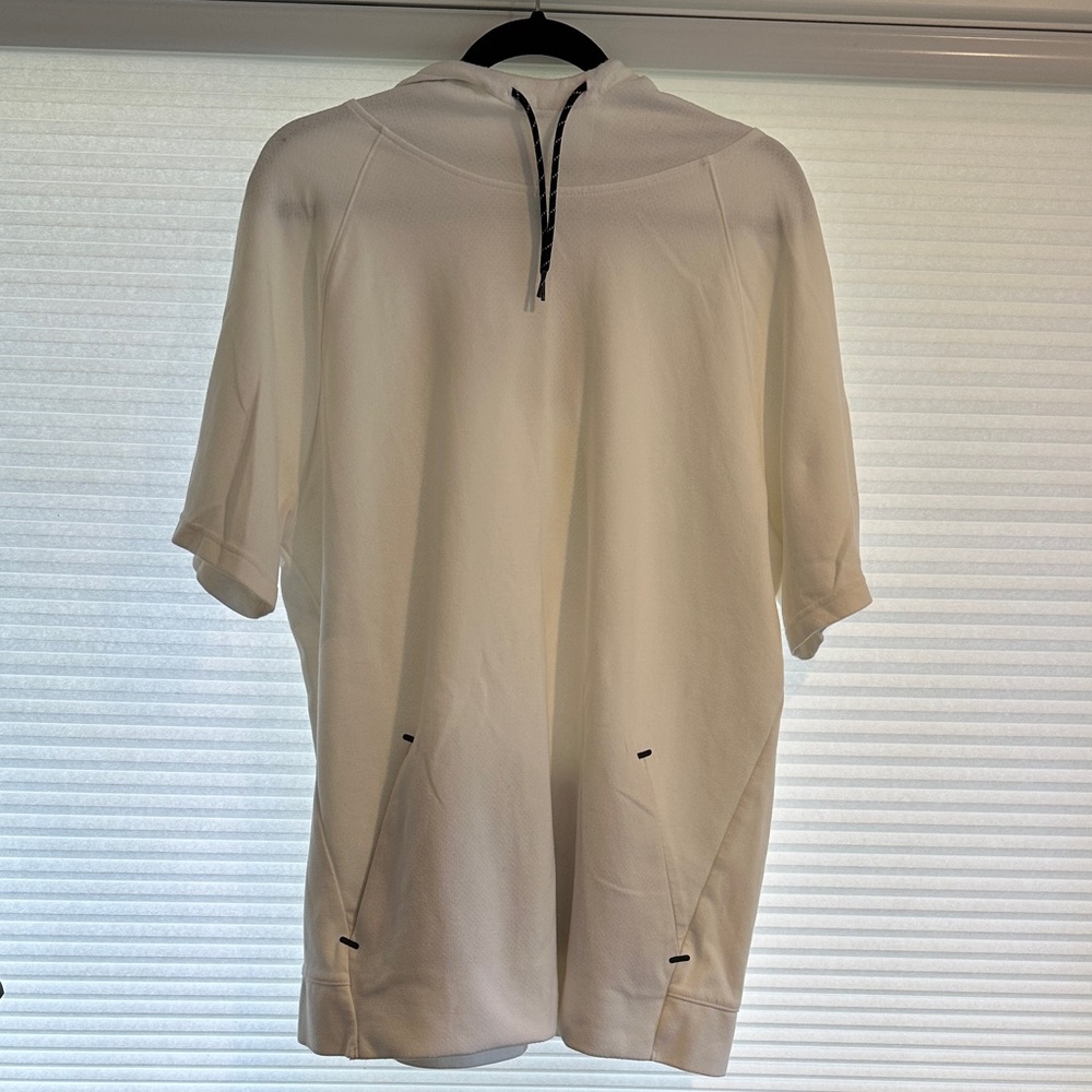 Old Navy Men's White Half-Zip Short Sleeve Hoodie